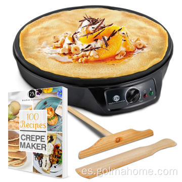 Máquina de crepes eléctrica 1000W hornear crepe fabricante de crepes sartén de pizza antiadherente 12 pulgadas máquina de crepes eléctrica